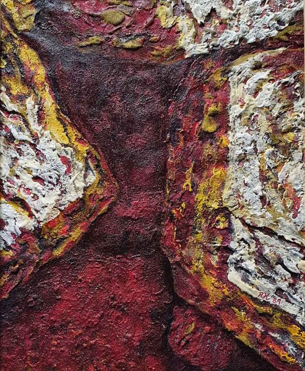 'Red Rock', mixed media, 50cm x 40cm