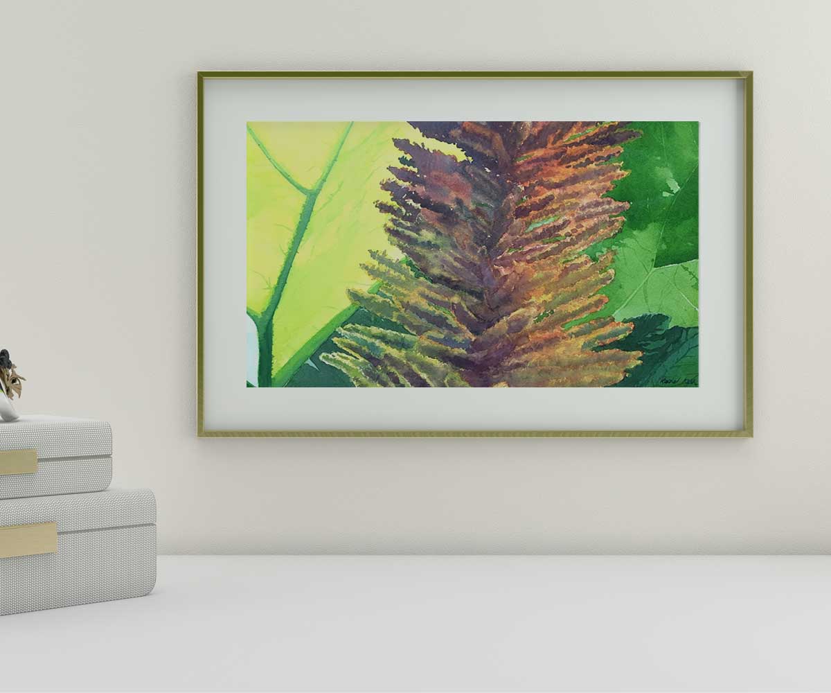 "Gunnera Flower" - painting in situ